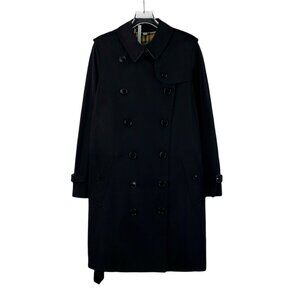 M0240 Burberry Bbr Burberry Black lapel double-breasted belt long-sleeved windbr